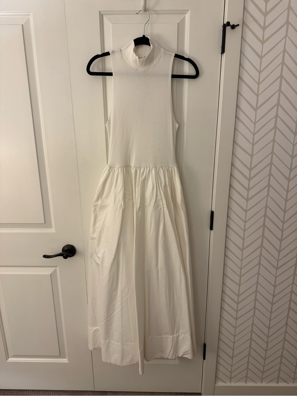 NWT Reformation Cream Sleeveless Mock Neck Maxi Dress